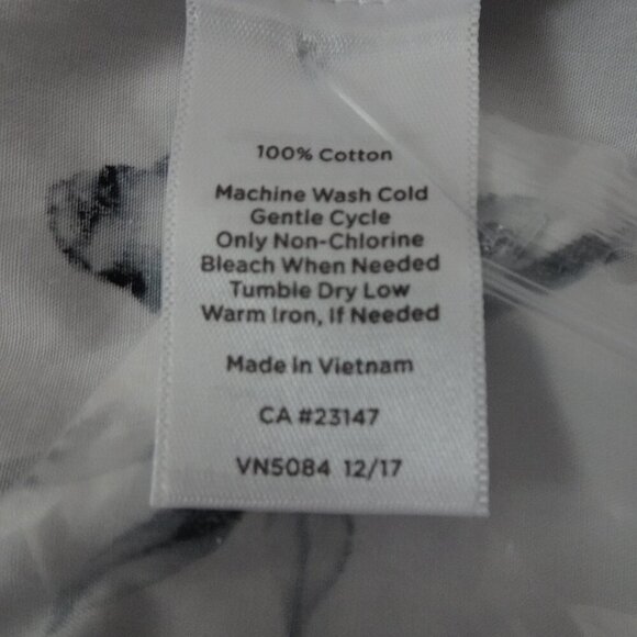 Talbots Birdcage Print Button Front Top Blouse Women's Petite Size SP Cotton - Picture 9 of 9